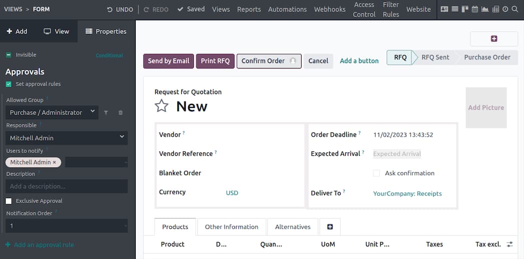 Custom Odoo extensions and integrations