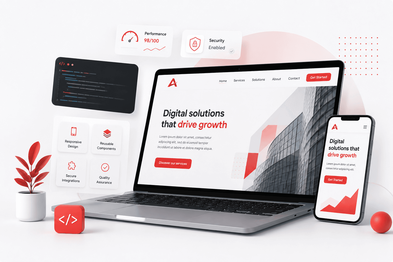 Modern responsive website developed by Alphasoftway